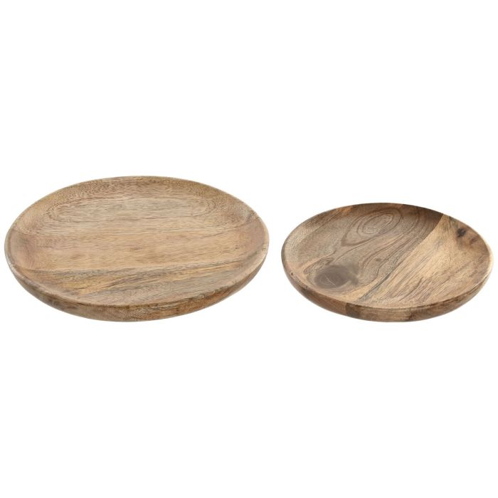 Vide-poches Home ESPRIT Marron Bois de manguier Rond 25 x 25 x 2,5 cm