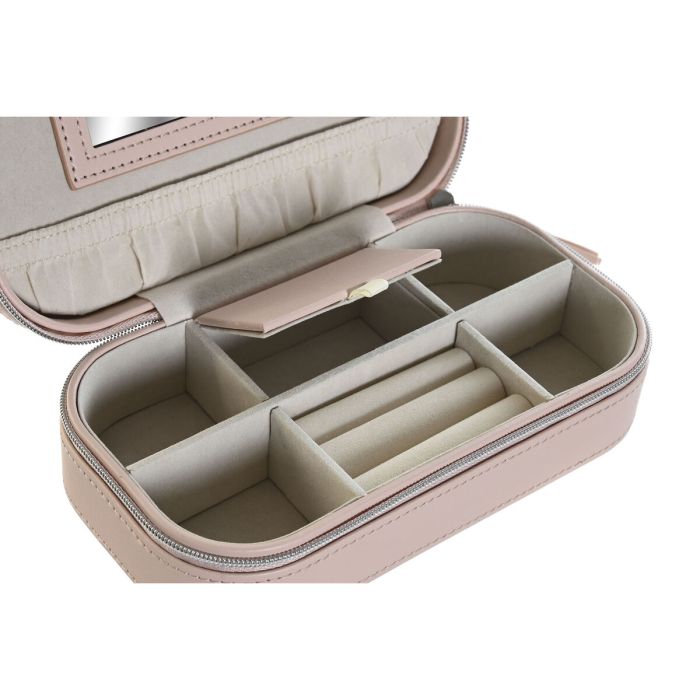 Boîte à bijoux DKD Home Decor Blanc Gris Lila Rose clair Polyuréthane Miroir 18,5 x 10 x 5 cm (2 Unités) 3