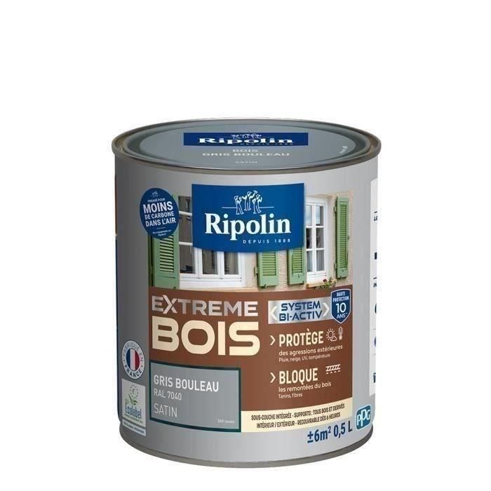 RIPOLIN Peinture Bois Satin Haute Protection 10 ans qui Protege et Magnifie vos Bois - Gris bouleau 0 RIPOLIN Peinture Bois Satin Haute Protection 10 ans qui Protege et Magnifie vos Bois - Gris bouleau 0