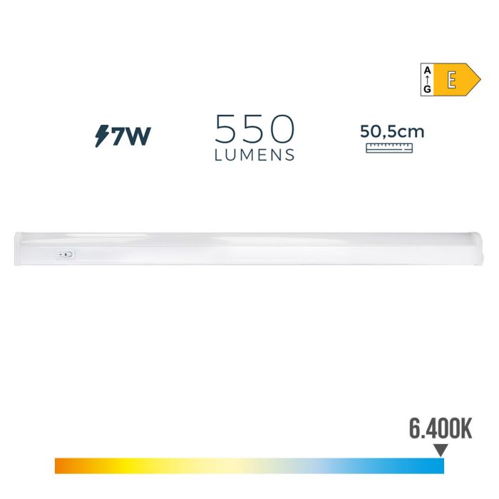 Tube LED EDM 31685 Blanc A E 7 W 600 lm 3,6 x 50,5 x 3 cm 50,5 x 2,2 x 3,5 cm (6500 K) (6400 K) 2 Tube LED EDM 31685 Blanc A E 7 W 600 lm 3,6 x 50,5 x 3 cm 50,5 x 2,2 x 3,5 cm (6500 K) (6400 K) 2
