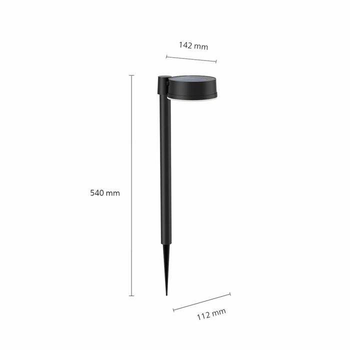 Borne de jardin solaire Philips Vynce 1,5 W 11,2 x 14,2 x 54 cm Noir Plastique Rond (2700 K) (Vert tendre) (1 Unité) 1 Borne de jardin solaire Philips Vynce 1,5 W 11,2 x 14,2 x 54 cm Noir Plastique Rond (2700 K) (Vert tendre) (1 Unité) 1