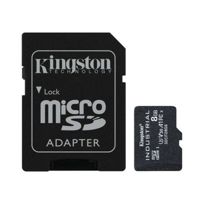 Carte Mémoire Micro SD avec Adaptateur Kingston Industrial 8 Carte Mémoire Micro SD avec Adaptateur Kingston Industrial 8