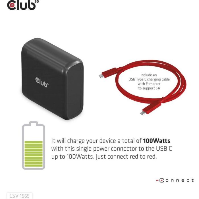 Club3D 4K ChargingDock USB-C ->5xUSB3/DP/HDMI/VGA/LAN 100W 4
