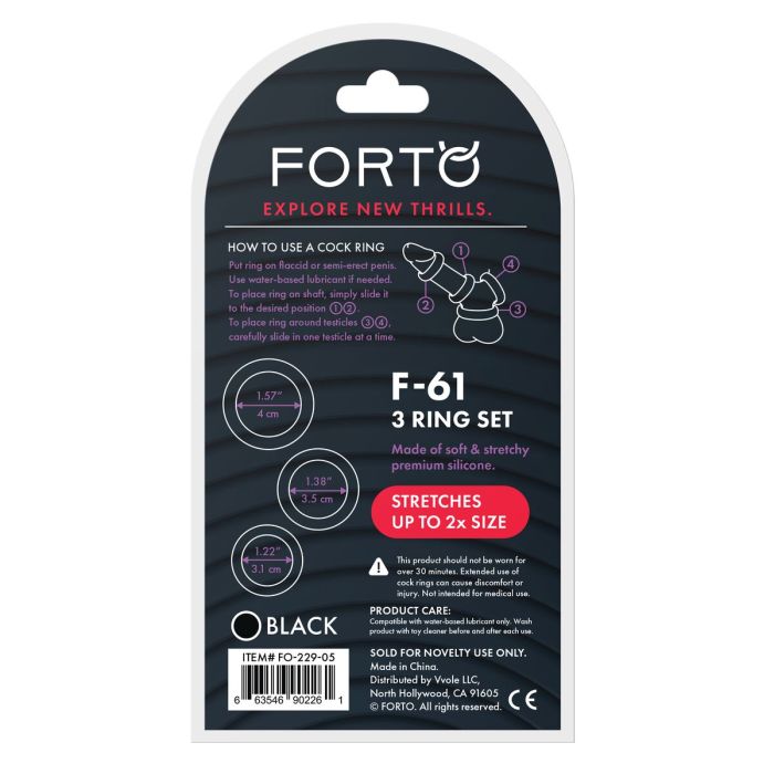 Anneau Pénis Forto Noir (Taille unique) 2 Anneau Pénis Forto Noir (Taille unique) 2