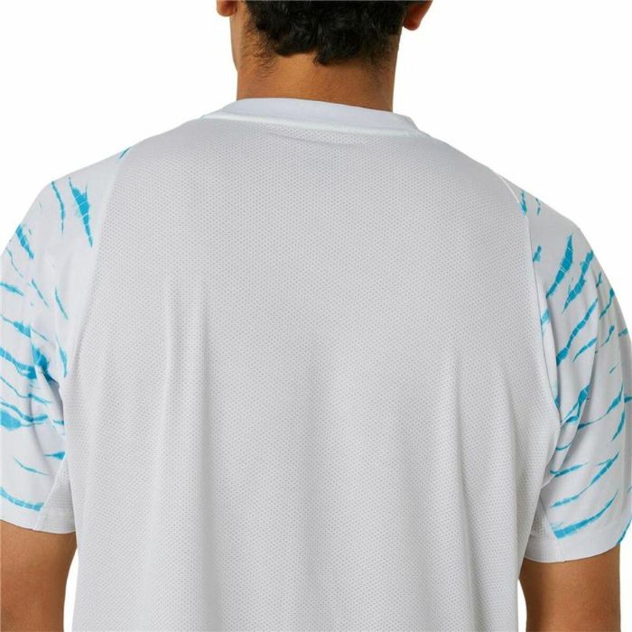 Maillot de Corps de Sport à Manches Coupe Asics Game Ss Top Blanc Bleu clair Tennis 3