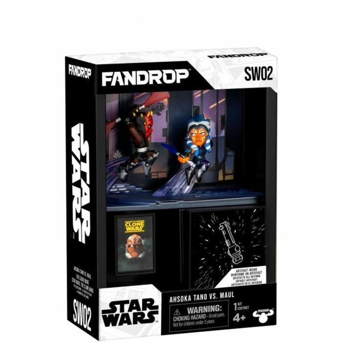 Fandrop Figurine Star Wars Darth Maul vs Ahsoka - Vitrine avec scène culte + mini poster - 18 cm