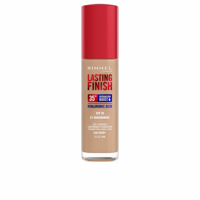 Rimmel London LASTING FINISH Fond de Teint Hydratant SPF20, Teinte #100 Ivoire, 30 ml