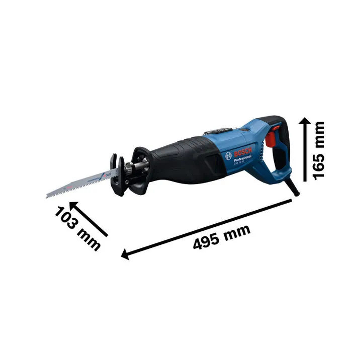 Bosch Professional Scie Sabre GSA 12-30 avec 2 Lames S 2345 X et S 1127 BEF et Coffret - Pour Couper Métal, Bois, Plastique et Démolition