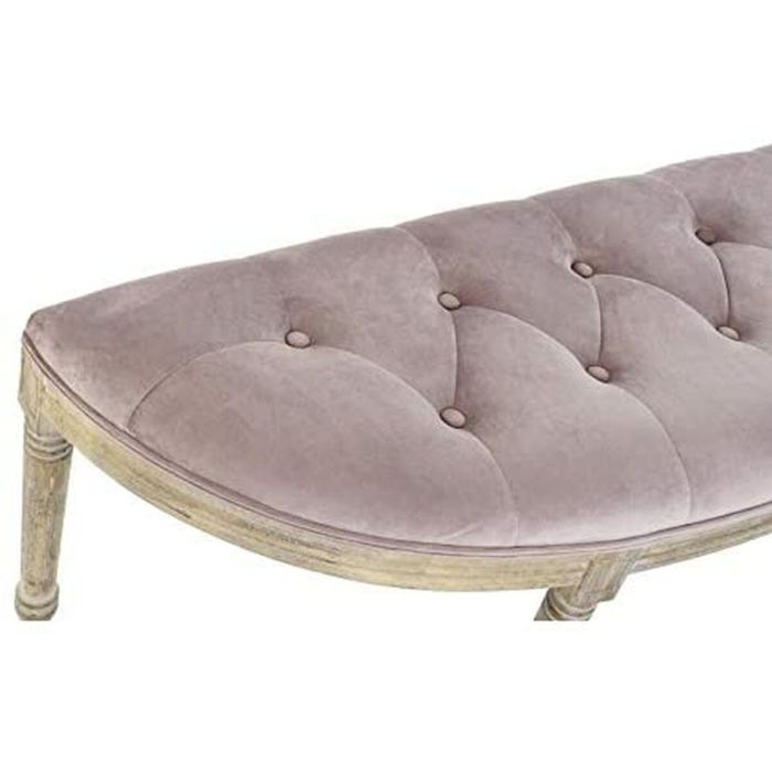 Banquette DKD Home Decor Naturel Rose Polyester Velours Bois d'hévéa (125 x 43 x 48 cm) 3 Banquette DKD Home Decor Naturel Rose Polyester Velours Bois d'hévéa (125 x 43 x 48 cm) 3