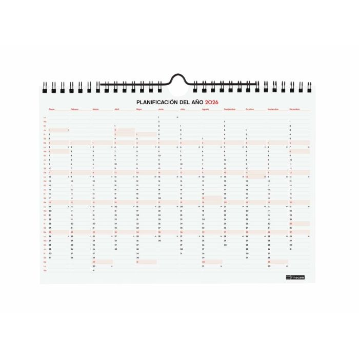 calendrier mural Finocam Papier 2025-2026 21 x 15 cm 2