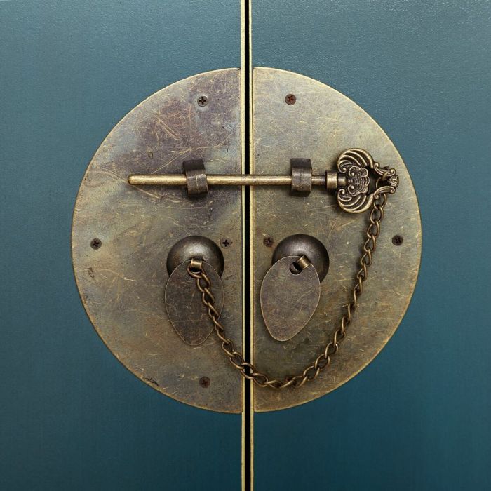 Buffet ORIENTE Bleu Doré Fer Bois MDF 73 x 26 x 90 cm 3 Buffet ORIENTE Bleu Doré Fer Bois MDF 73 x 26 x 90 cm 3