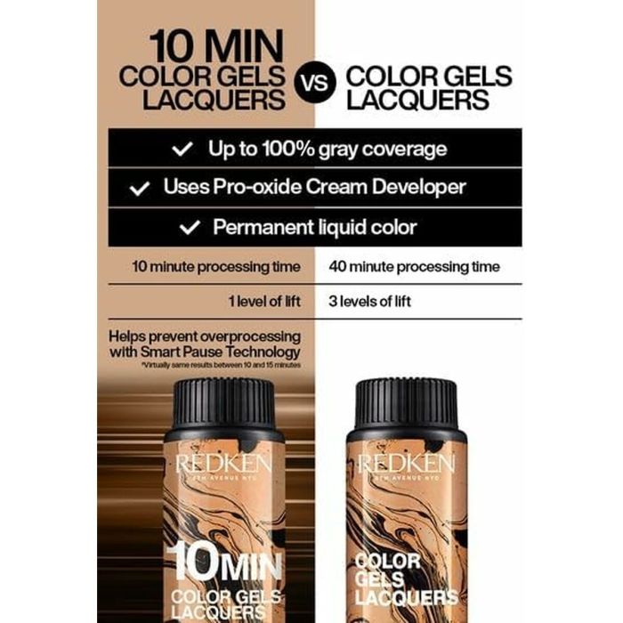 Teinture permanente Redken Color Gels Lacquers Minutos 3 x 60 ml Nº 6ABN-6.19 (3 Unités) 2