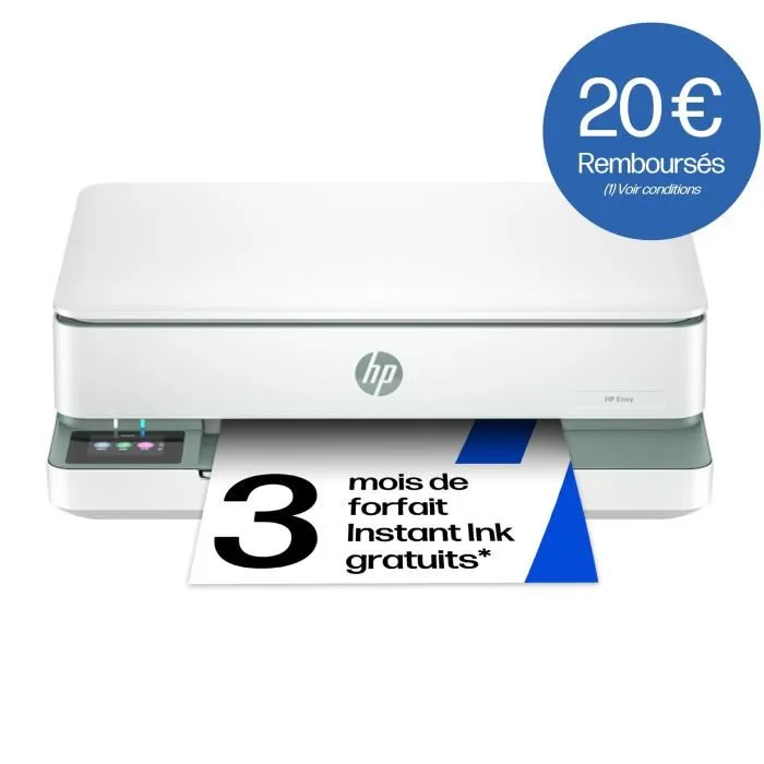 HP Envy 6130e - Imprimante jet d'encre couleur tout-en-un avec copieur, scanner et impression recto verso - 3 mois Instant Ink inclus avec HP+ HP Envy 6130e - Imprimante jet d'encre couleur tout-en-un avec copieur, scanner et impression recto verso - 3 mois Instant Ink inclus avec HP+