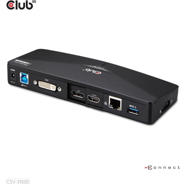 Club3D 4K Dockingstation USB3 ->3xUSB3/HDMI/DP/DVI/ black 9