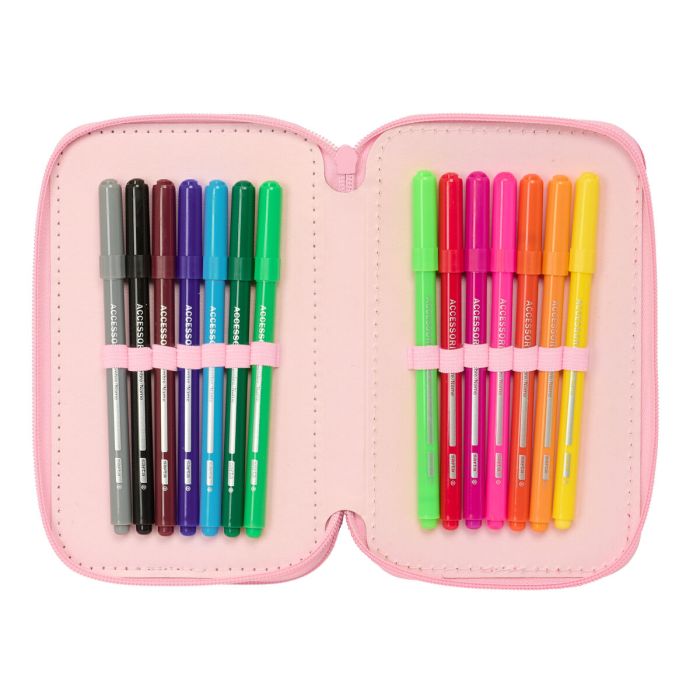 Pochette à crayons triple Lilo & Stitch Ice cream Rose 12,5 x 19,5 x 5,5 cm 37 Pièces 5