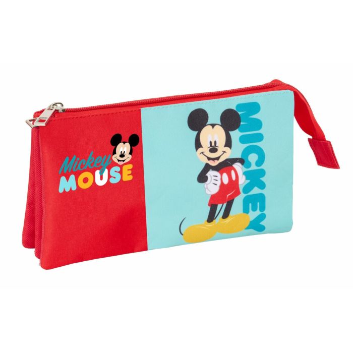 Trousse Fourre-Tout Triple Mickey Mouse Bleu 22 x 12 x 3 cm 5 Trousse Fourre-Tout Triple Mickey Mouse Bleu 22 x 12 x 3 cm 5
