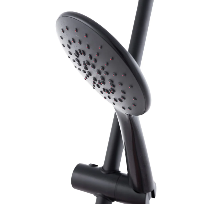 Ensemble de Douche Monocommande Noir avec Flexible, Barre et Pommeau - Laiton/Zinc, ABS, Acier Inoxydable - QLI-FA-3019 1