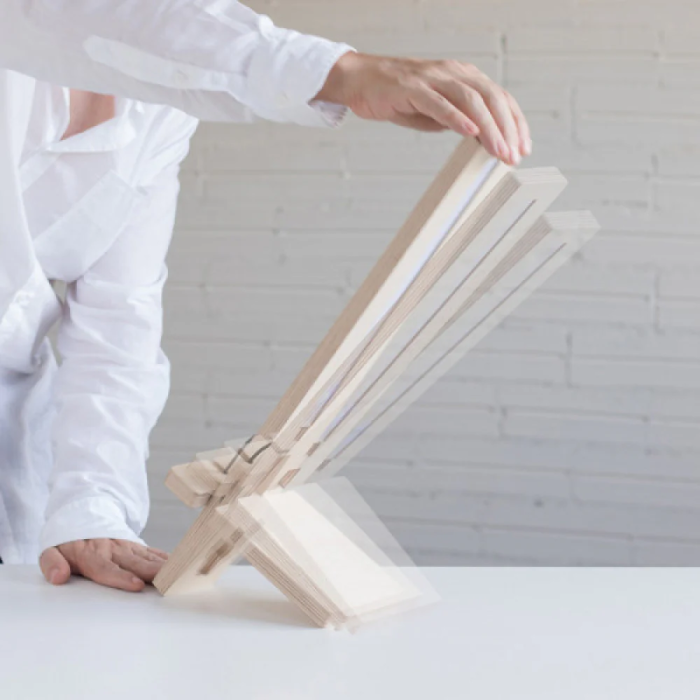 Delamp DBO-DELAMP Lampe de Table en Bois LED Dimmable Blanc Chaud 2