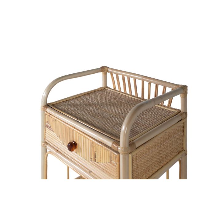 GINER Y COLOMER - Table de chevet en rotin naturel - 50 cm de longueur, 40 cm de largeur, 65 cm de hauteur - Mobilier de chambre 2 GINER Y COLOMER - Table de chevet en rotin naturel - 50 cm de longueur, 40 cm de largeur, 65 cm de hauteur - Mobilier de chambre 2