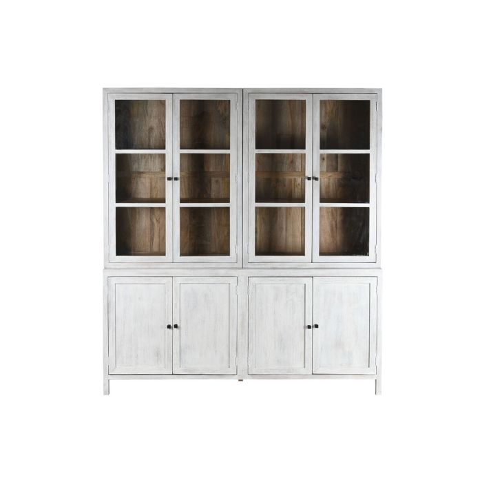 Présentoir Home ESPRIT Blanc Verre Bois de manguier 200 x 45 x 230 cm 1 Présentoir Home ESPRIT Blanc Verre Bois de manguier 200 x 45 x 230 cm 1