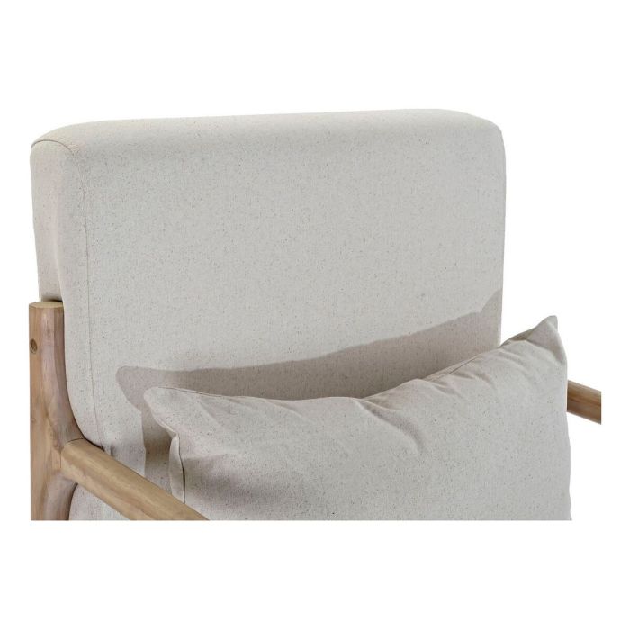Fauteuil à Bascule DKD Home Decor Beige Naturel Lin Bois d'hévéa 66 x 85 x 81 cm 5