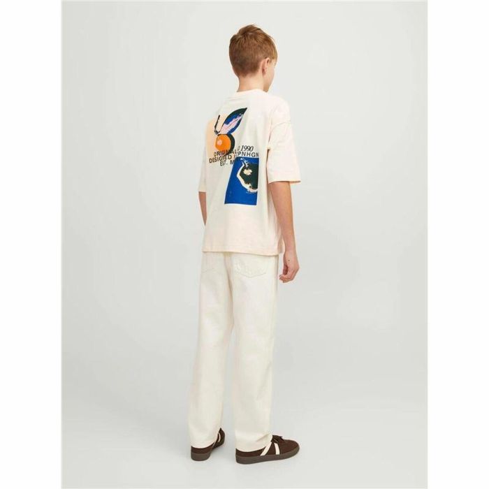 T shirt à manches courtes Enfant Jack & Jones tampa Back Beige 1