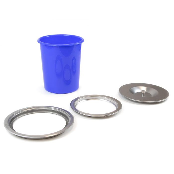 Emuca Bac à déchets encastrable pour plan de travail Recycle, 1 bac amovible 5 litres, Acier inoxydable et Plastique 4