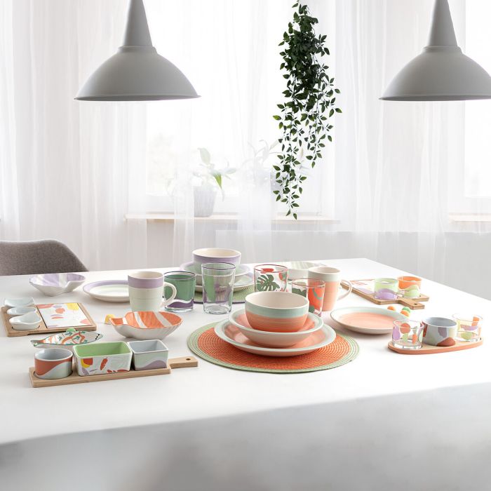 Bol Quid Kaleido Vert Céramique Poisson 15 x 13 x 4 cm (4 Unités) 3