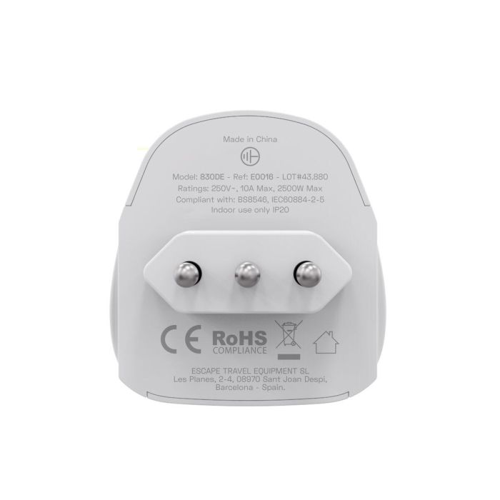 Multiprise Scape Travel 830IT Plastique 10 A 8