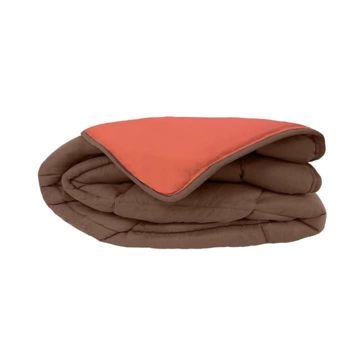 Couette chaude en microfibre 220x240 cm Chocolat & Corail 4
