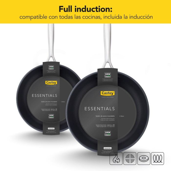 Poêle Castey EA-S18 Gris Acier inoxydable Ø 18 cm