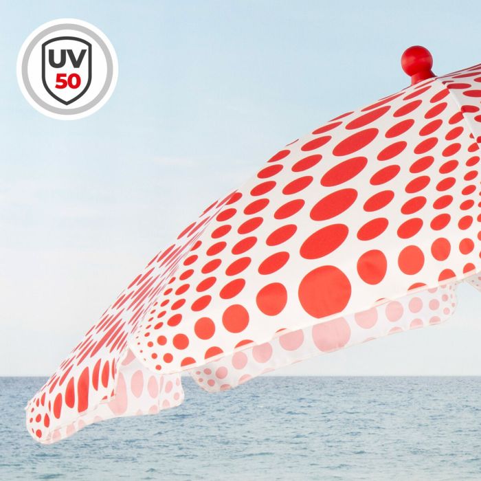 Parasol de plage Aktive Rouge 200 x 205 x 200 cm (6 Unités) 4 Parasol de plage Aktive Rouge 200 x 205 x 200 cm (6 Unités) 4