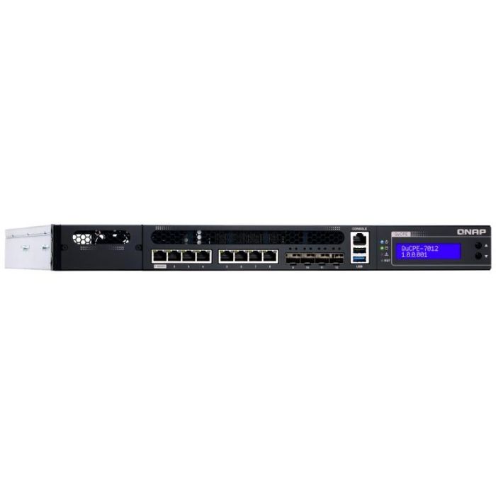 QNAP QuCPE-7012-D2146NT-32G Intel Xeon D-2146NT 8x2.5GbE RJ45 ports and 4x10GbE SFP+ ports 1x network module 1x PCIe Gen3 x8 3