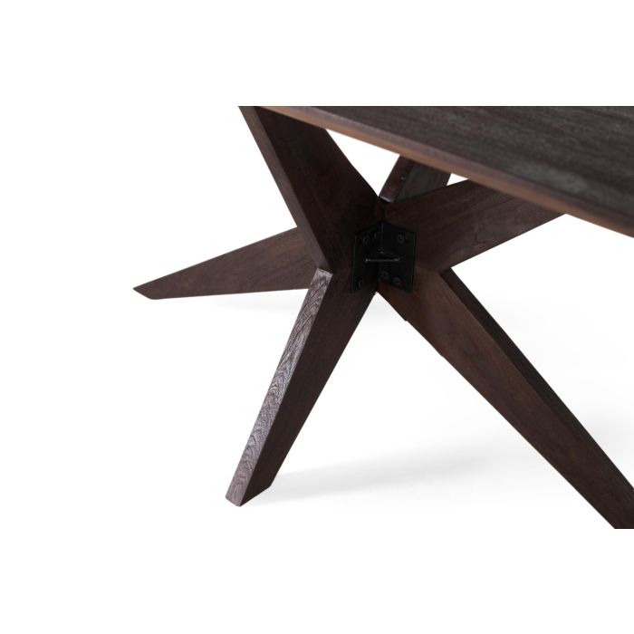 GINER Y COLOMER Table de salle à manger rectangulaire 180 cm en bois de manguier couleur wengué, base en fer noir sculptural 4 GINER Y COLOMER Table de salle à manger rectangulaire 180 cm en bois de manguier couleur wengué, base en fer noir sculptural 4