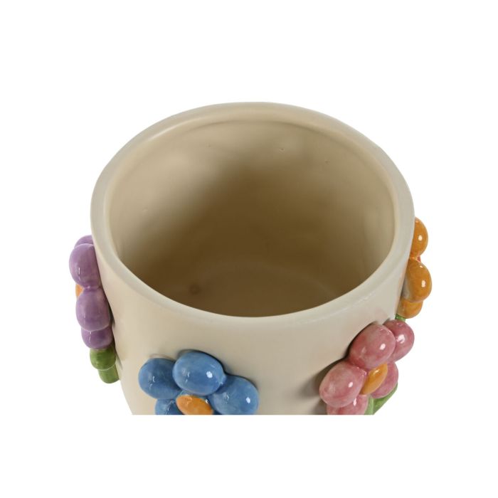 Cache-pot Home ESPRIT Multicouleur Crème Dolomite Fleurs 20 x 20 x 18 cm 1 Cache-pot Home ESPRIT Multicouleur Crème Dolomite Fleurs 20 x 20 x 18 cm 1