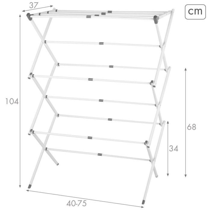 Corde à linge Max Home Métal 75 X 104 X 37 CM (2 Unités) 3