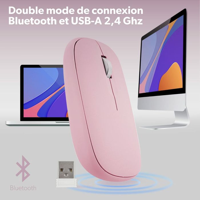 Souris sans-fil T'NB iClick Rose 3