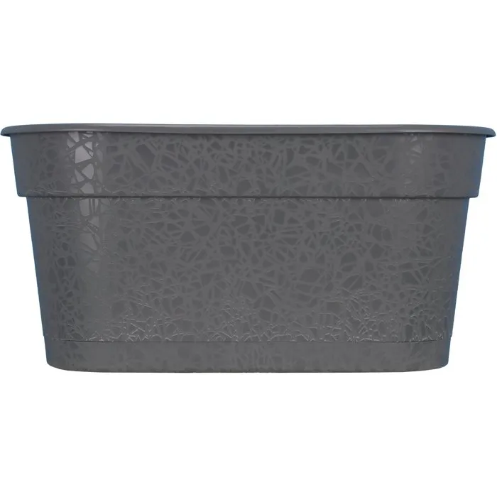 RIVIERA Jardinière Terea - Longueur 60 cm - Couleur Gris - Pour balcon, terrasse ou intérieur - Design contemporain RIVIERA Jardinière Terea - Longueur 60 cm - Couleur Gris - Pour balcon, terrasse ou intérieur - Design contemporain