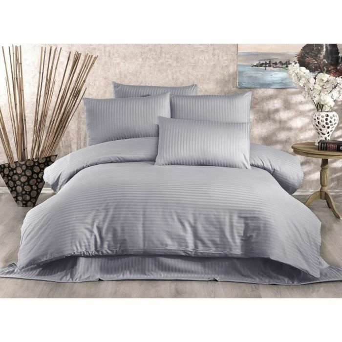 Parure de couette Gris Lit king size 3 Pièces 3