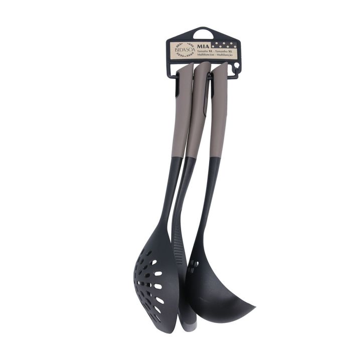 Ustensiles de cuisine Bidasoa Mia Gris Plastique (3 Pièces) 1 Ustensiles de cuisine Bidasoa Mia Gris Plastique (3 Pièces) 1