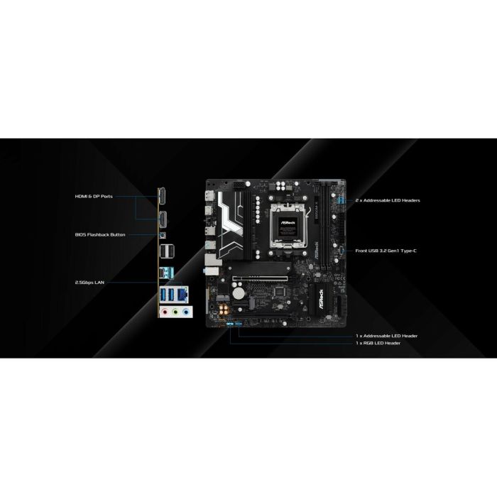 Carte Mère ASRock B850M-X R2.0 AMD B850 AMD AM5 4 Carte Mère ASRock B850M-X R2.0 AMD B850 AMD AM5 4