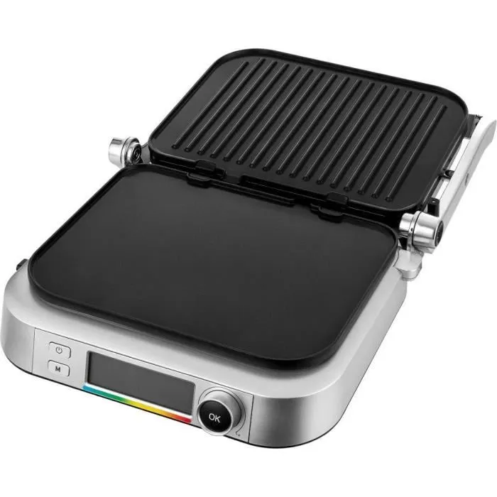 Sencor SBG 6231SS - Grill électrique avec écran LCD, plaques amovibles antiadhésives (30x25 cm), puissance 2100 W, surface CoolTouch