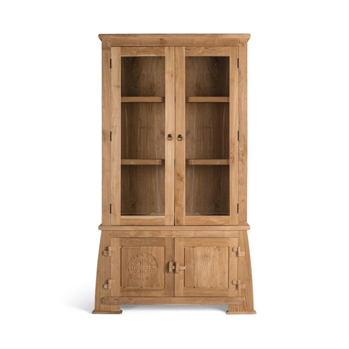 GINER Y COLOMER - Buffet Vitrine en Bois de Teca avec 4 Portes (2 Vitrées, 2 Bois) et Détails Artisanaux, Design Élégant pour Salon - Dimensions 186 x 109 x 42 cm 0 GINER Y COLOMER - Buffet Vitrine en Bois de Teca avec 4 Portes (2 Vitrées, 2 Bois) et Détails Artisanaux, Design Élégant pour Salon - Dimensions 186 x 109 x 42 cm 0