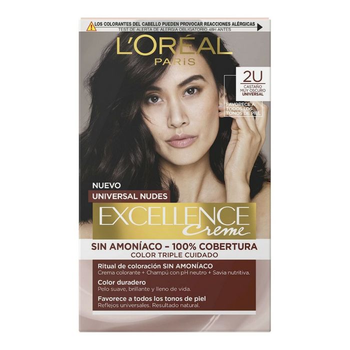 Teinture sans ammoniaque L'Oreal Make Up Excellence 2u-darkest brunette 2