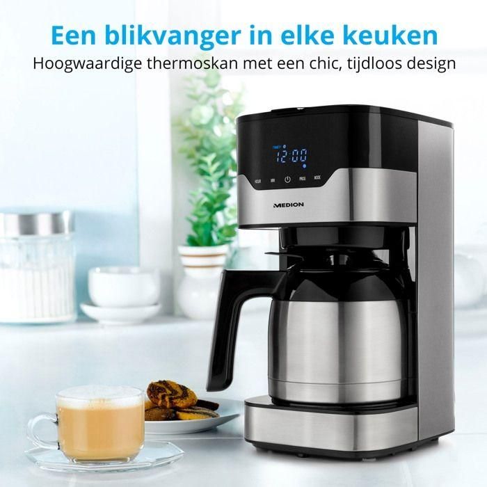 Cafetiere filtre programmable avec carafe - MEDION - MD 18458 - isotherme - 900W - 1,2 L 1 Cafetiere filtre programmable avec carafe - MEDION - MD 18458 - isotherme - 900W - 1,2 L 1