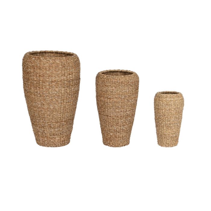 Set de pots de fleurs Home ESPRIT Naturel Métal Fibre naturelle Bali 43 x 43 x 70 cm (3 Pièces) 0 Set de pots de fleurs Home ESPRIT Naturel Métal Fibre naturelle Bali 43 x 43 x 70 cm (3 Pièces) 0