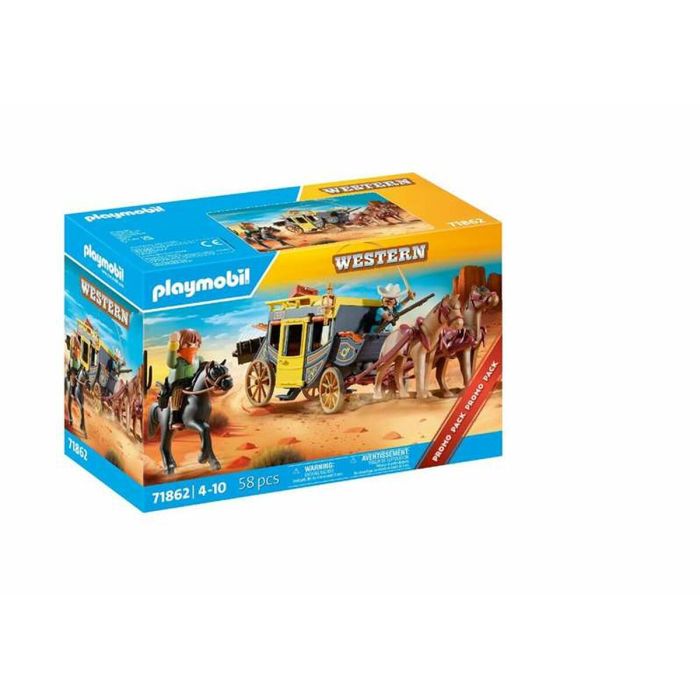Playmobil 71862 Vol de diligence au Far West, Western, Collection, 58 pièces, 14 ans et plus
