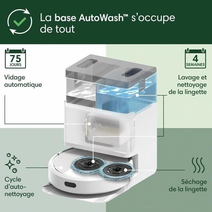 iRobot Roomba Plus 405 Combo Robot + AutoWash - Base Multifonction - Lavage et séchage des lingettes - LiDAR Clearview 1 iRobot Roomba Plus 405 Combo Robot + AutoWash - Base Multifonction - Lavage et séchage des lingettes - LiDAR Clearview 1