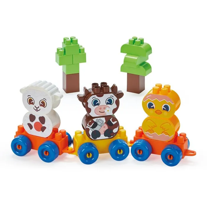 Ecoiffier - Coffret de construction ferme Abrick 250 pièces avec train et animaux - Jeu de briques de rangement créatif - Dès 18 mois Ecoiffier - Coffret de construction ferme Abrick 250 pièces avec train et animaux - Jeu de briques de rangement créatif - Dès 18 mois