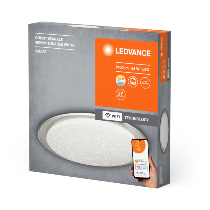 Ledvance LVE-4058075573475 Plafonnier LED Smart 24W 1800Lm 2700-6500K 120° IP20 Dimmable 1